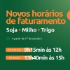 Novos horários de faturamento