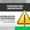 Aviso de interrupção de estrada